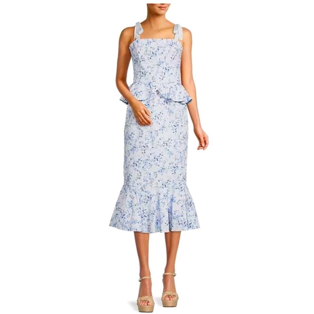 Brand new Antonio Melani x Born on Fifth Pippa Blue Floral Print Peplum Dress